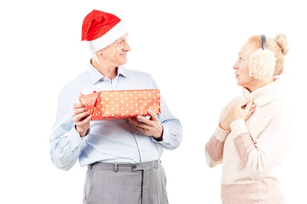 Casal sênior no Natal — Fotografia de Stock