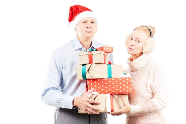 Casal sênior no Natal — Fotografia de Stock