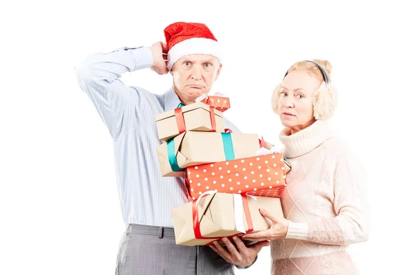 Casal sênior no Natal — Fotografia de Stock