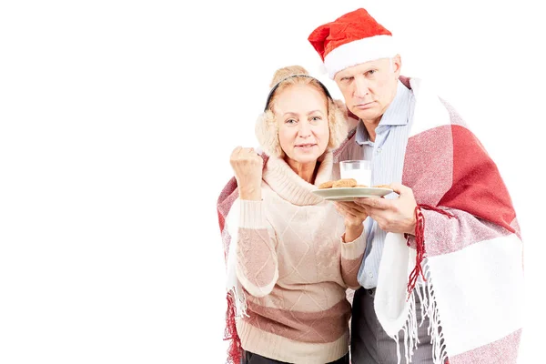 Seniorenpaar an Weihnachten — Stockfoto