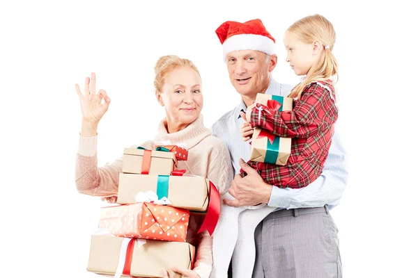 Navidad con abuelos — Foto de Stock