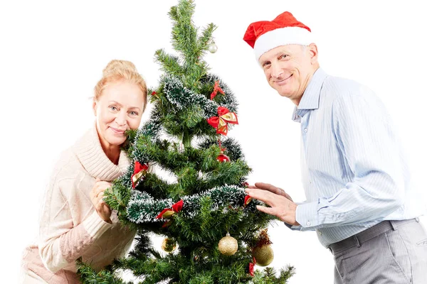 Retrato cerca del árbol de Navidad — Foto de Stock