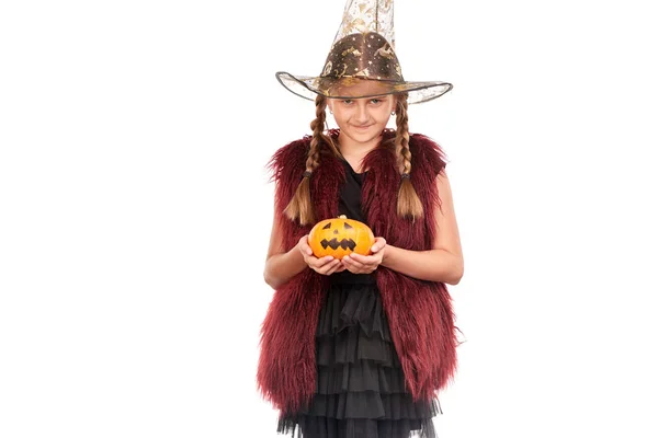 Menina em traje de Halloween — Fotografia de Stock