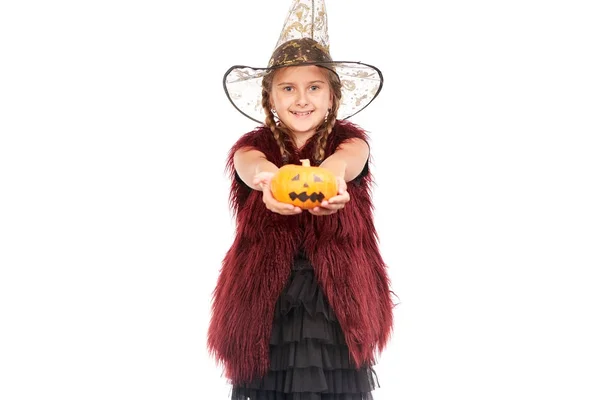 Menina em traje de Halloween — Fotografia de Stock