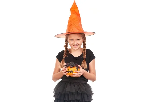 Menina em traje de Halloween — Fotografia de Stock