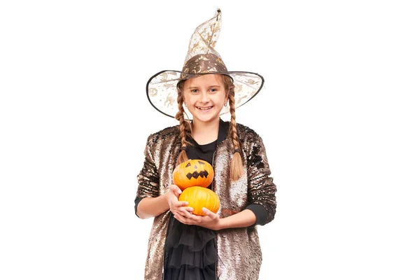 Menina celebrando Halloween — Fotografia de Stock