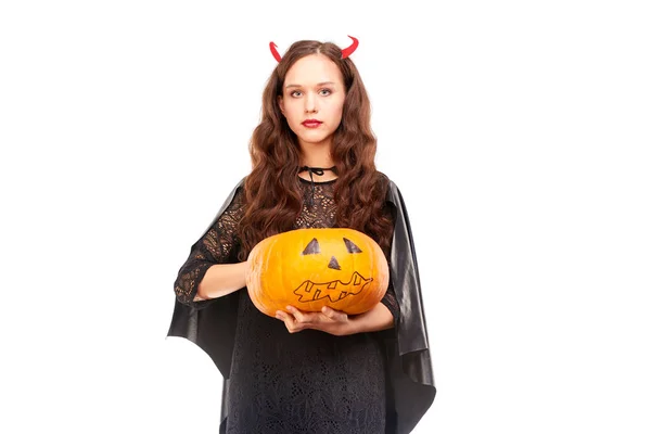Halloween ela-diabo — Fotografia de Stock