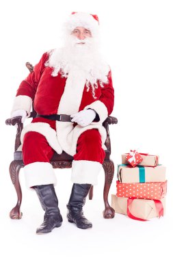 Noel Baba sandalyede