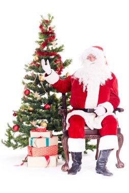 Santa Noel ağacı yakınındaki