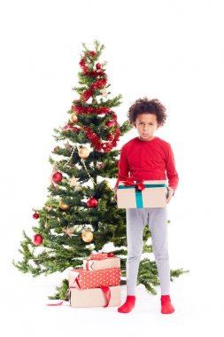 Karışık yarış çocuğa Noel ağacı