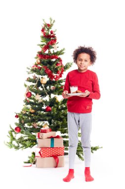 Karışık yarış çocuğa Noel ağacı