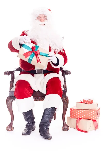 Santa Claus in stoel — Stockfoto
