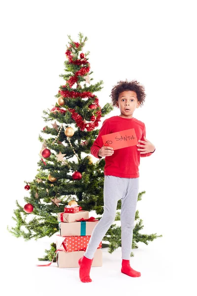 Karışık yarış çocuğa Noel ağacı