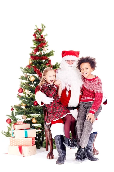 Niños con santa claus — Foto de Stock