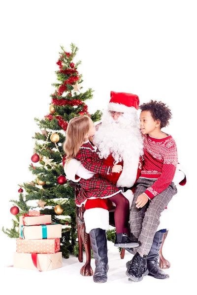 Niños con santa claus — Foto de Stock