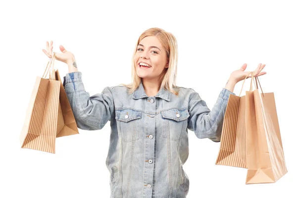 Mujer con bolsas de compras — Foto de Stock