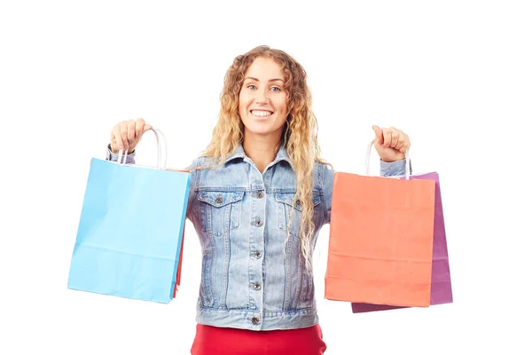 Mulher com sacos de compras — Fotografia de Stock