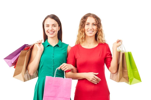 Amigos adictos a las compras — Foto de Stock