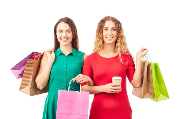 Amigos adictos a las compras — Foto de Stock