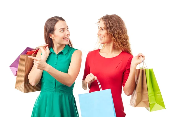 Amigos adictos a las compras — Foto de Stock