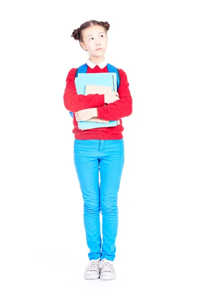 Girl with workbooks — Stock Photo, Image