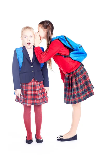 School girlfriends gossiping — Stock Photo, Image