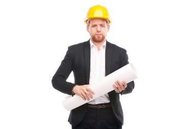 Sarı hardhat mimar