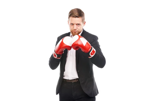 ボクシンググローブの実業家 — ストック写真