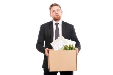Ofis çalışanı ile kişisel eşyalar
