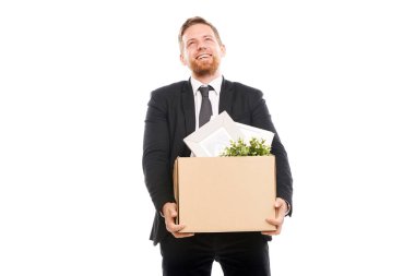 Ofis çalışanı ile kişisel eşyalar