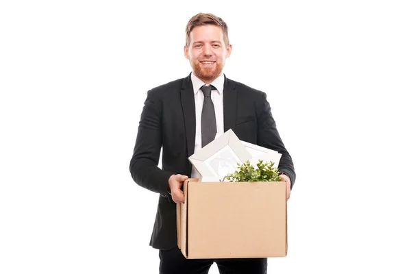 Office worker with personal belongings — Stock Photo, Image