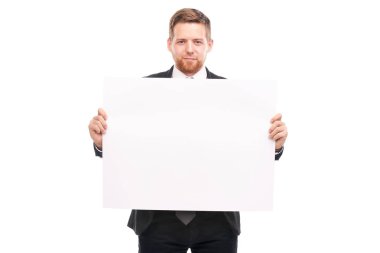 Boş kağıt yaprağının adamla