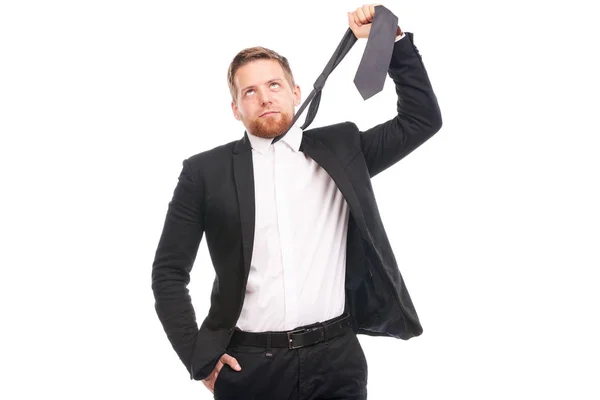 Elegantní podnikatel s kravatou — Stock fotografie
