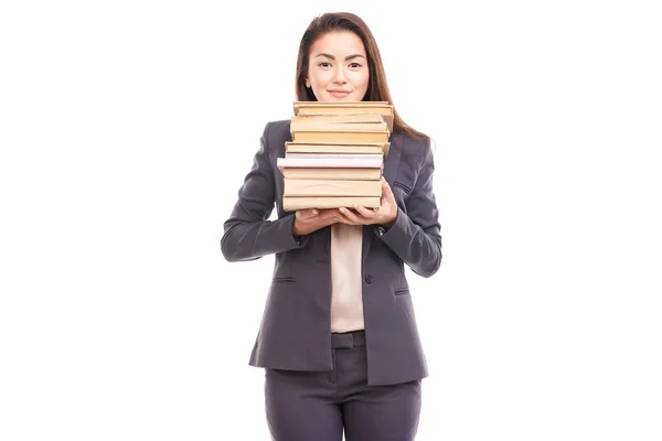 stock image Businesswoman with books