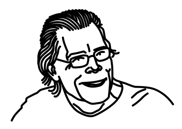 Portrait Vectoriel Stephen King Portrait Vectoriel Auteur Américain Horreur Stephen — Image vectorielle