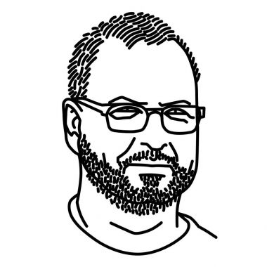 vektör hat portre Lars von Trier, Danimarkalı yönetmen Lars von Trier vektör hat portresi