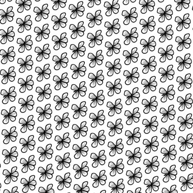 vektör siyah beyaz çiçekli houseplant desen, vektör siyah beyaz çiçekli houseplant desen dövme tarzı beyaz zemin üzerine