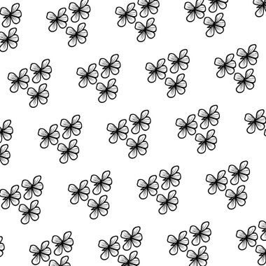 Siyah ve beyaz çiçekli houseplant üç desen için vektör, siyah ve beyaz çiçekli houseplant dövme tarzı beyaz zemin üzerinde üç desen için vektör