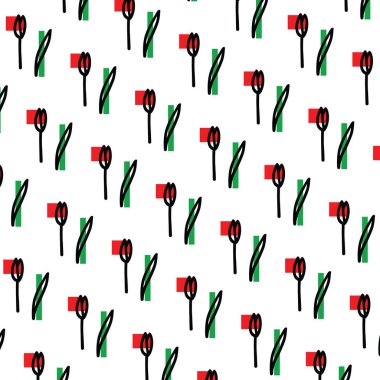 vektör renk Lale deseni, vektör renk Lale desen dövme tarzı beyaz zemin üzerine