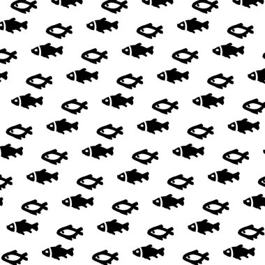 vektör siyah balık ve beyaz balık desen, vektör siyah balık ve beyaz arka plan üzerinde beyaz balık desen