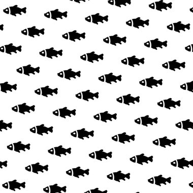 vektör siyah ve Beyaz Siyah balık desen, vektör siyah ve Beyaz Siyah balık desen beyaz zemin üzerine