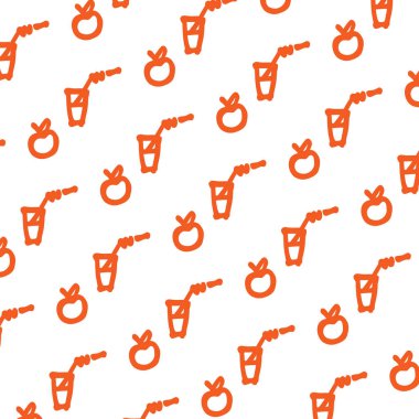 vektör portakal suyu desen, vektör portakal suyu desen çizim çocuğun tarzında beyaz zemin üzerine