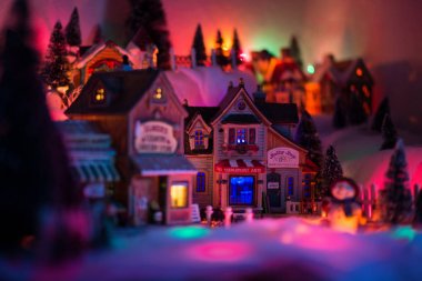 Minyatür Şehir Meydanı pazarda Noel kavramı 