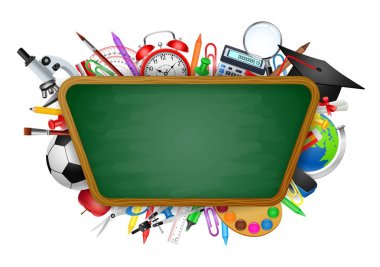 Okul arka planına, vektör illüstrasyonuna.