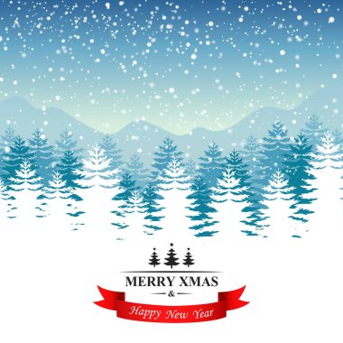 Merry christmas manzara. vektör