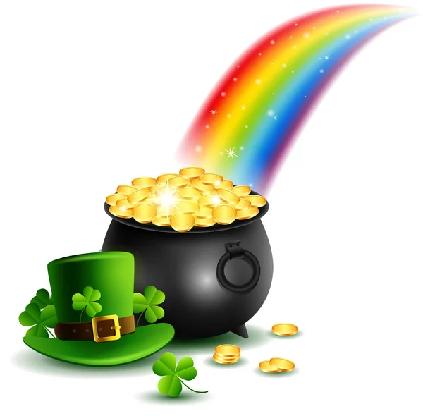 güzel St.Patrick'ın gün arka plan ile bir gökkuşağı. Vektör çizim
