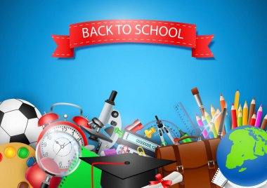 Geri okul renkli için illüstrasyon vektör