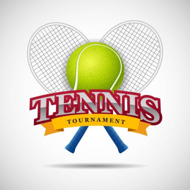 Tenis topu turnuvası logosu tasarımı. vektör illüstrasyonu