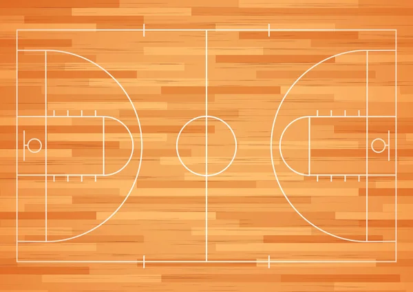Basketballplatz Boden Mit Linie Vektorillustration — Stockvektor