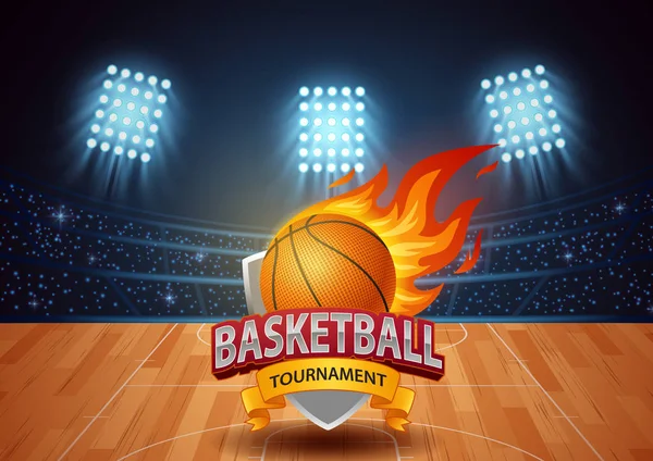 Stadyum geçmişi olan basketbol turnuvası. vektör illüstrasyonu